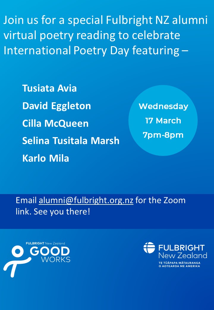 Fulbright New Zealand: Good Works Alumni Poetry Reading