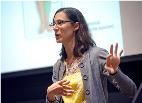Woman presenting