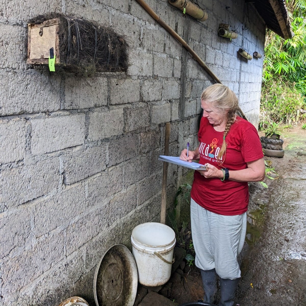 Pam Scheffer doing fieldwork