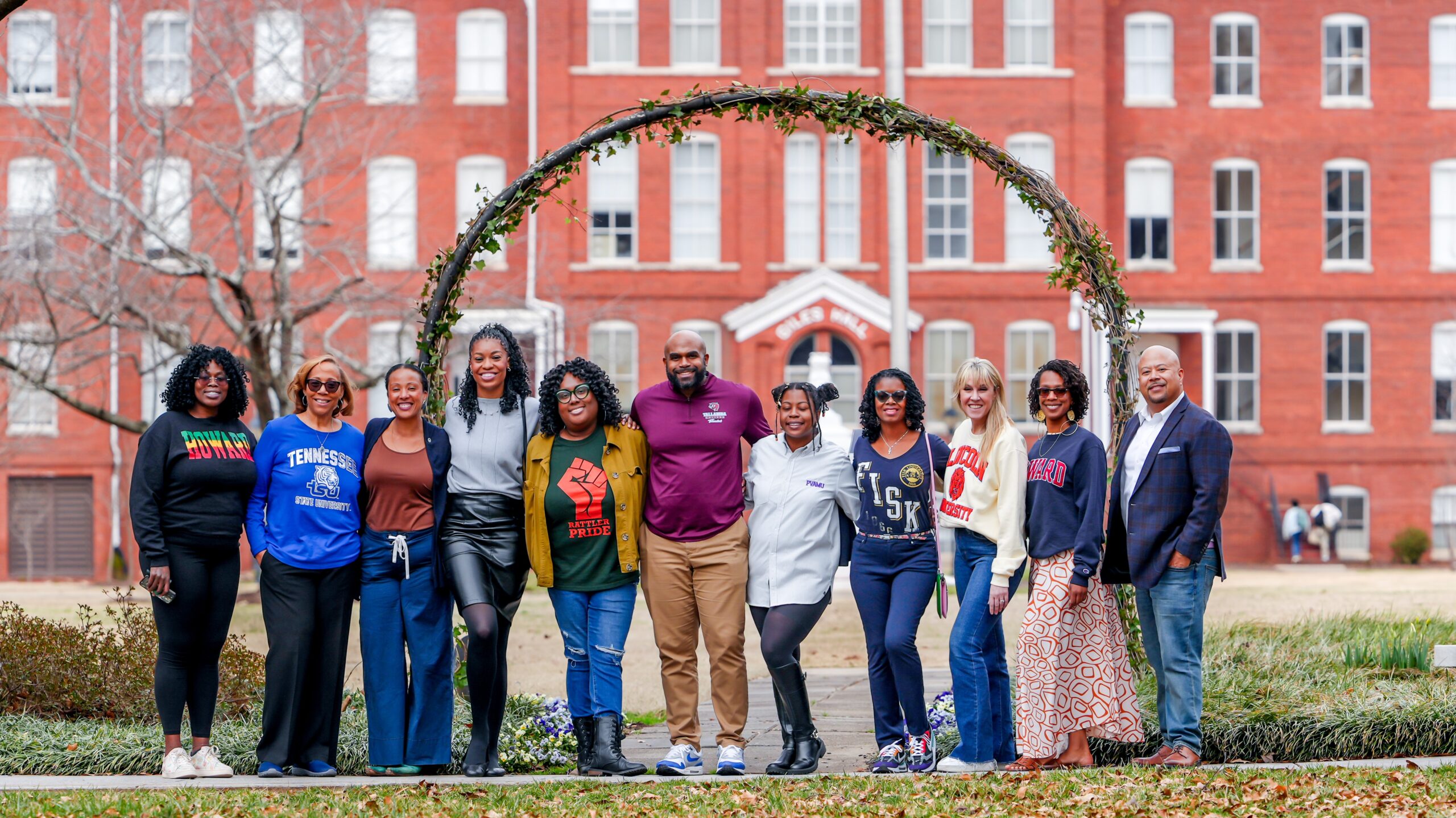HBCU FPAs standing under arch at Howard University